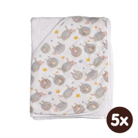 Bambusfrotteebadetuch mit Kapuze XKKO BMB 90x90 - Dreamy Sheeps 5x1St. (GH Packung)