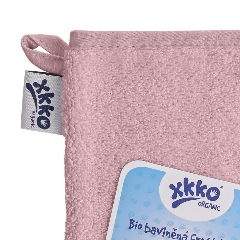 BIO baumwollefrotteewaschlappen XKKO Organic - Baby Pink 1St.