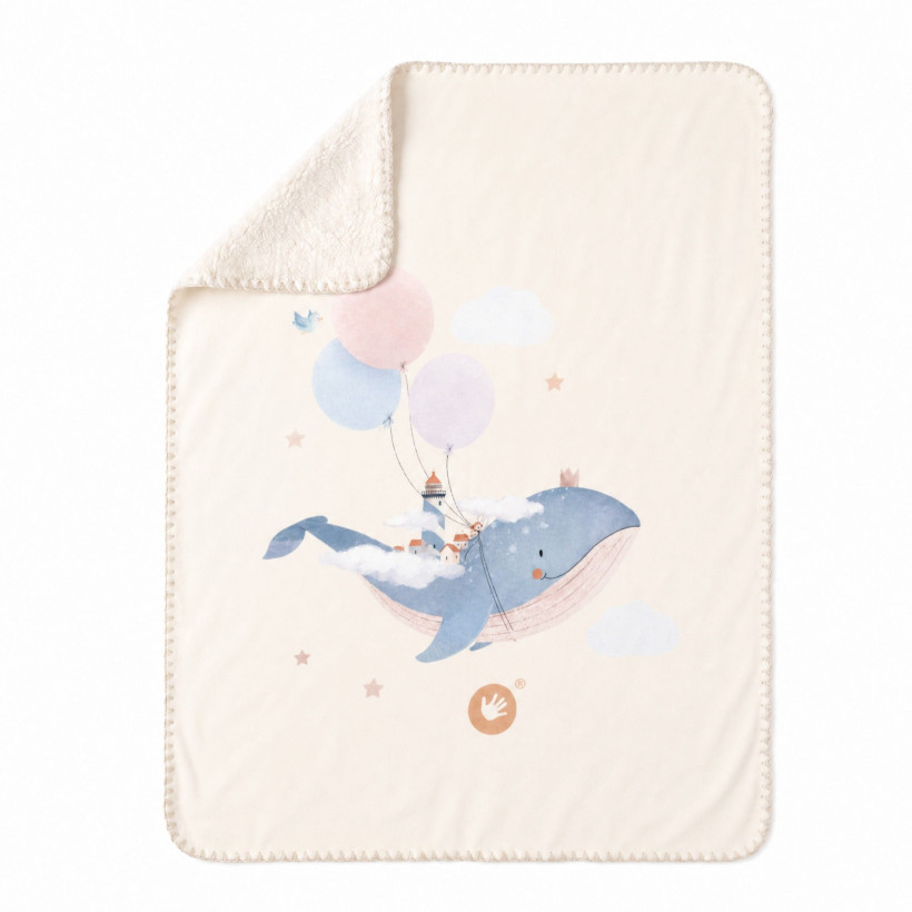 Spanische Babydecke XKKO LUX 75x100 - Sky Whale