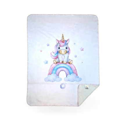 Spanische Babydecke XKKO LUX 75x100 - Rainbow Unicorn