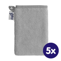 BIO baumwollefrotteewaschlappen XKKO Organic - Silver 5x1St. (GH pack.)