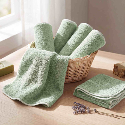 BIO baumwollefrotteetücher XKKO Organic 21x21 - Mint 6er Pack