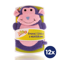 XKKO Waschlappe mit Handpuppe (PE) - Monkey 12x1St. (GH Packung)