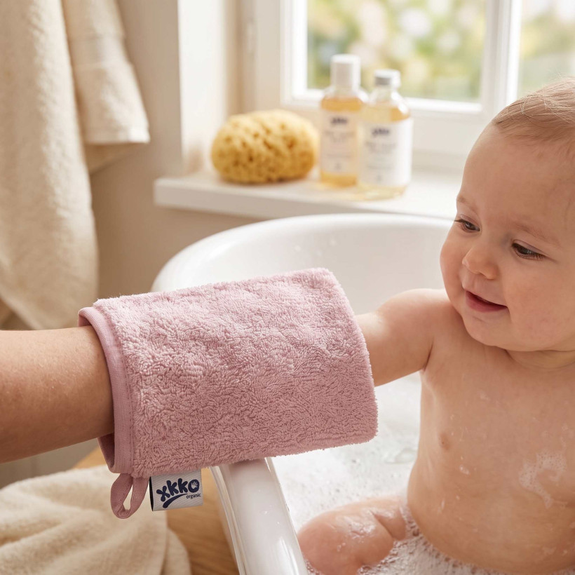 BIO baumwollefrotteewaschlappen XKKO Organic - Baby Pink MIX