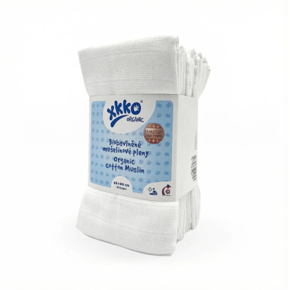 BIO-Baumwolle Windeln XKKO Organic 60x60 Old Times - White