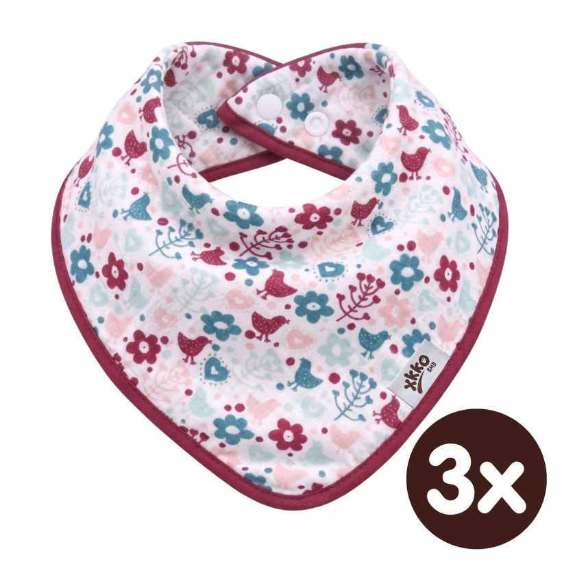 Kinderschal XKKO BMB - Flowers&Birds Girls 3x1 St. (GH packung)
