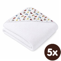 Bambusfrotteebadetuch mit Kapuze XKKO BMB 90x90 - Butterflies 5x1St. (GH Packung)