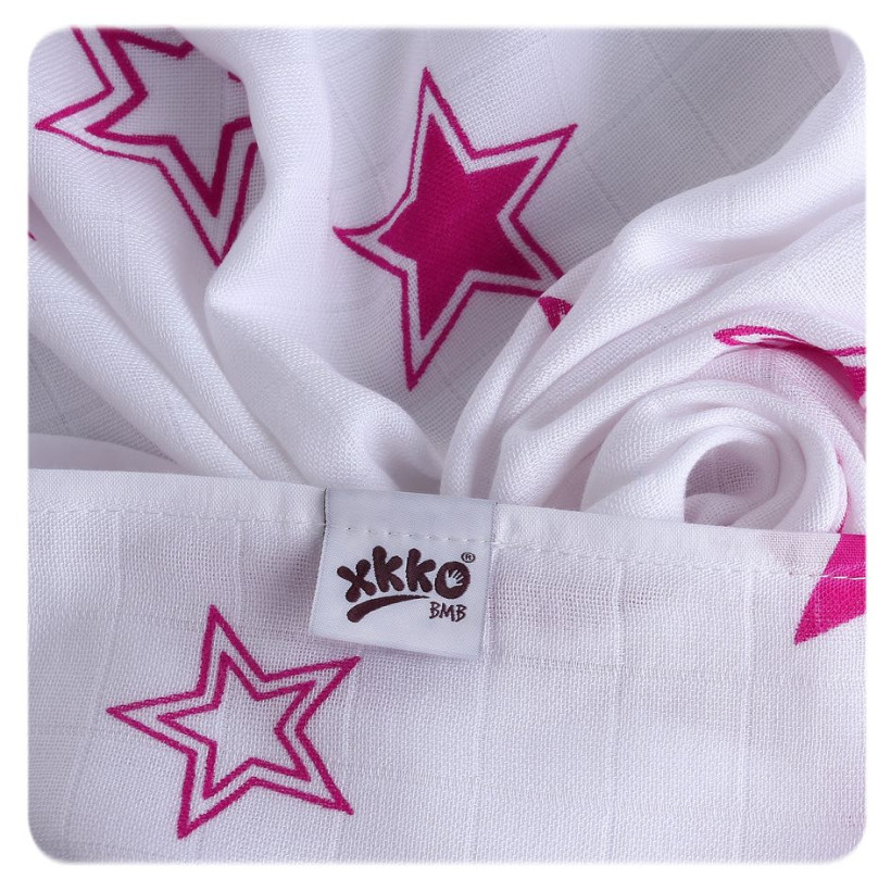XKKO BMB  Windeltücher 90x100 - Magenta Stars 1St.