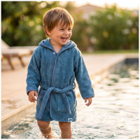 Kinderbademantel aus Bio-Baumwoll-Frottee XKKO Organic - Mountain Spring 1St.