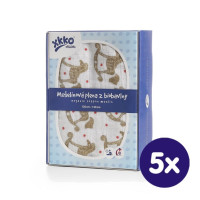 XKKO Organic Bio-Baumwolle Windel 120x120 - Rocking Horses Gold 5x1er Pack (GH Packung)