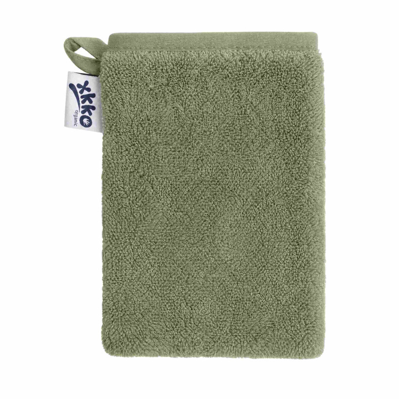BIO baumwollefrotteewaschlappen XKKO Organic - Granite Green 1St.