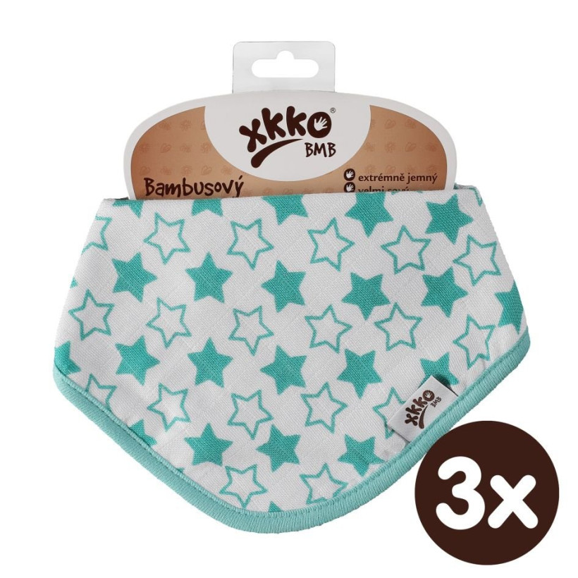 Kinderschal XKKO BMB - Little Stars Turquoise 3x1 St. (GH packung)