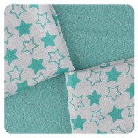 XKKO BMB Bambuswindeln 30x30 - Little Stars Turquoise MIX 10x9er Pack (GH packung)