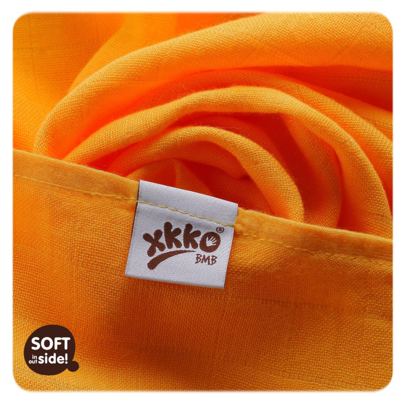 XKKO BMB Musselin Bambuswindeln 70x70 -  Orange 3er Pack