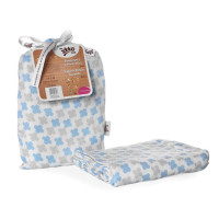 XKKO BMB Bambus Musselinwickeltuch 120x120 - Scandinavian Baby Blue Cross  1 St.
