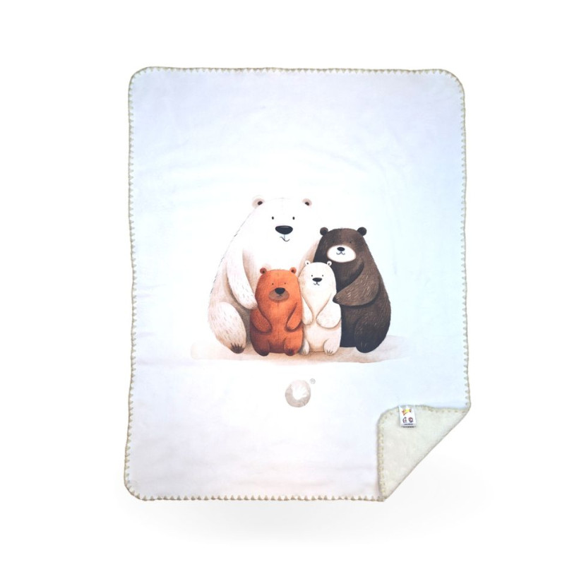 Spanische Babydecke XKKO LUX 75x100 - Bear Family