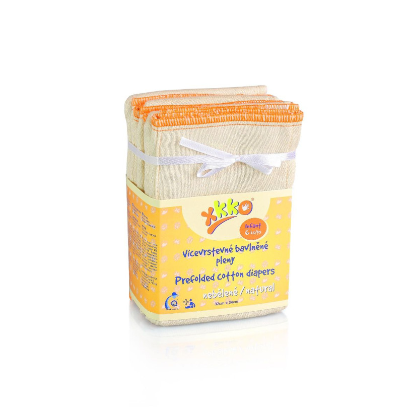 XKKO Classic Faltwindeln (4/8/4) - Infant Natural 6x6er Pack (GH Packung)