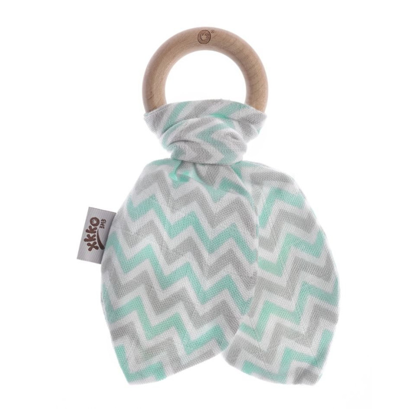 XKKO BMB Beissring mit Blätter - Chevron Mint 6x1er Pack (GH Pack)
