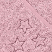 BIO Baumwollefrotteebadetuch mit Kapuze XKKO Organic 90x90 - Baby Pink Stars 1St.