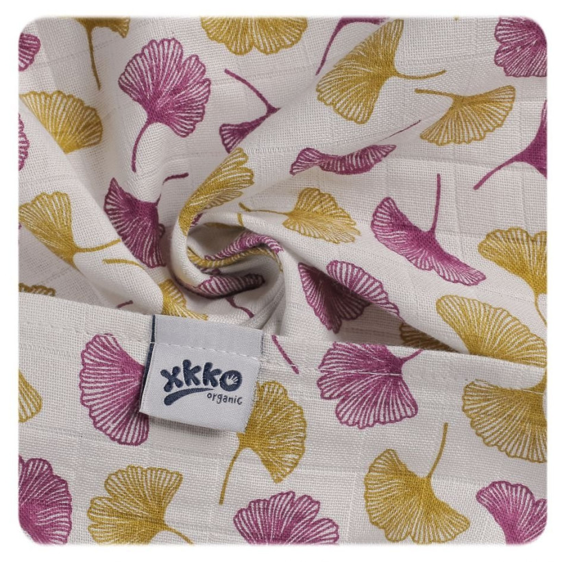 BIO-Baumwolle Windeln XKKO Organic 70x70 Old Times - Ginkgo 5x3er Pack (GH Packung)