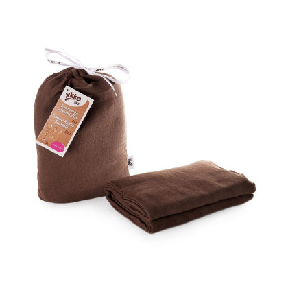 XKKO BMB Bambus Musselinwickeltuch 120x120 - Dark Choco 1 St.