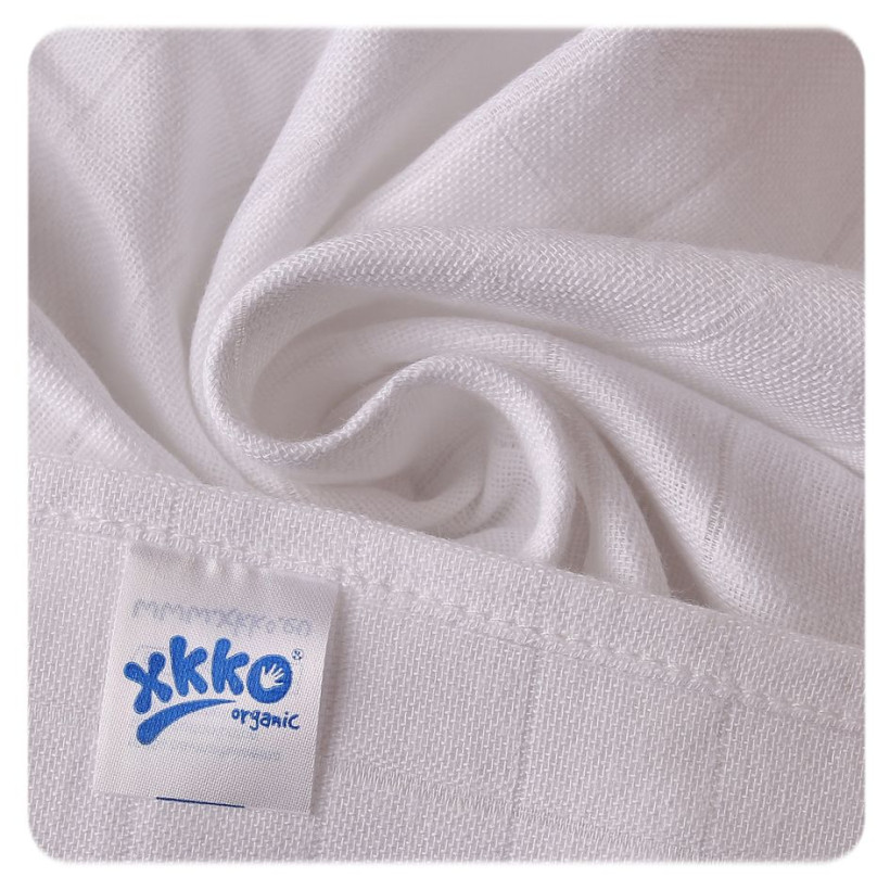 BIO-Baumwolle Windeln XKKO Organic 70x70 Old Times -  White 5er Pack