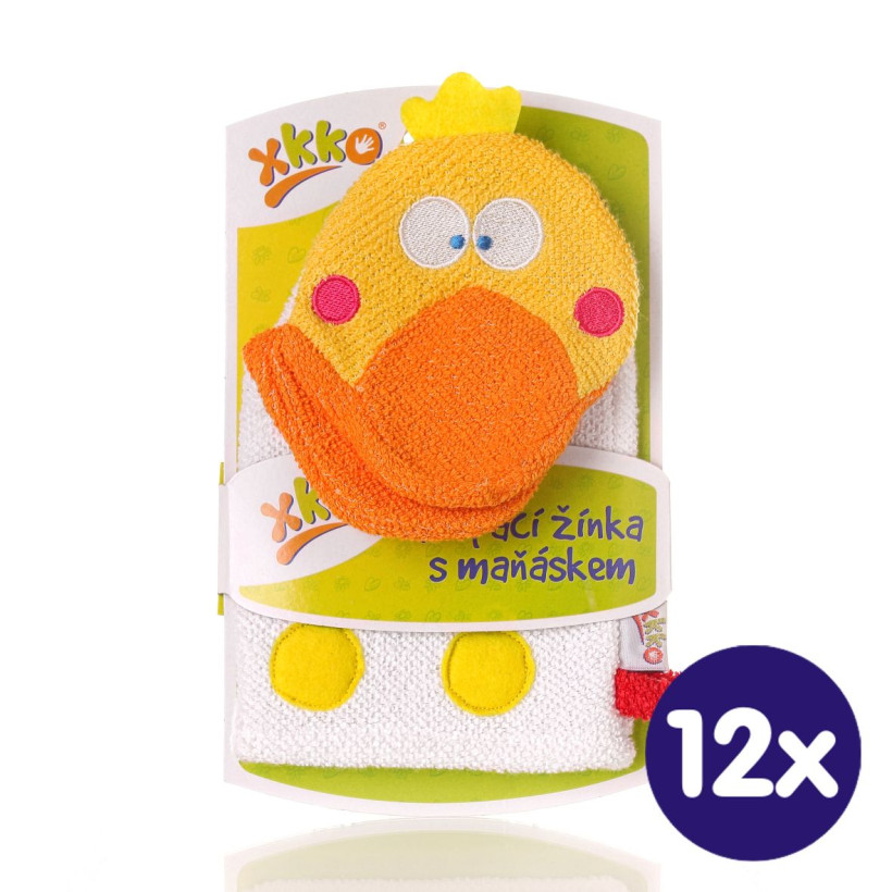 XKKO Waschlappe mit Handpuppe (BA) - Duck 12x1St. (GH Packung)