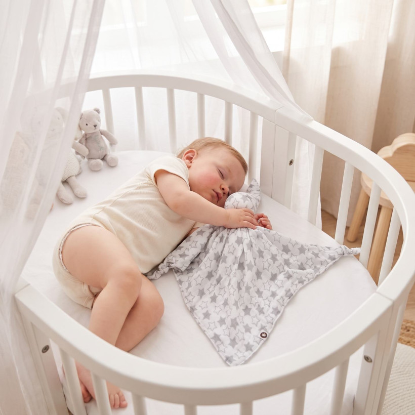 XKKO BMB Bambus-Schnuffeltuch - Little Stars Silver