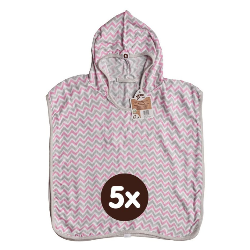 Bambus-Poncho XKKO BMB - Chevron Baby Pink 5x1er Pack (GH Pack)