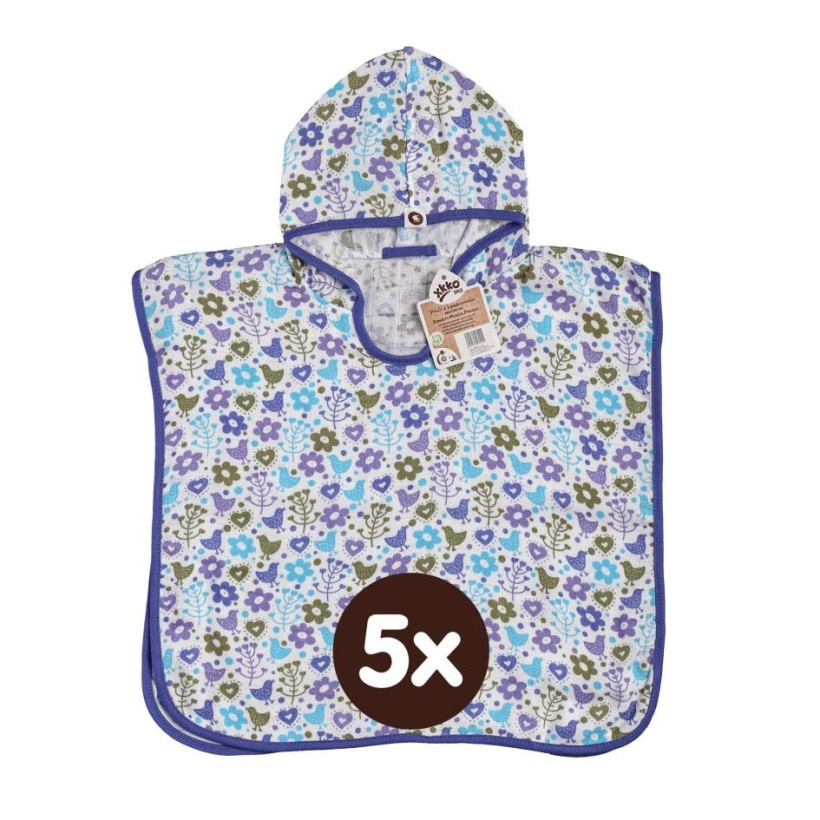 Bambus-Poncho XKKO BMB - Flowers&Birds Boys 5x1er Pack (GH Pack)
