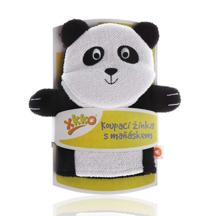 XKKO Waschlappe mit Handpuppe (BA) - Panda 12x1St. (GH Packung)