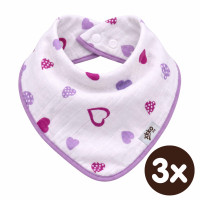 Kinderschal XKKO BMB - Lilac Hearts 3x1 St. (GH packung)