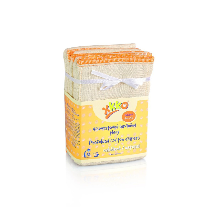 XKKO Classic Faltwindeln (4/8/4) - Infant Natural 24x6er Pack (GH Packung)