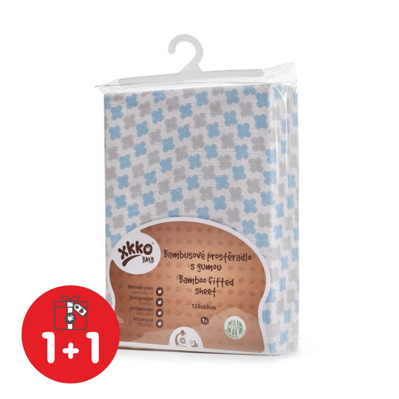 XKKO BMB 50x70 Spannbezug für Wickelauflage oder Kinderwagen - Baby Blue Cross 5x1St. (GH packung)