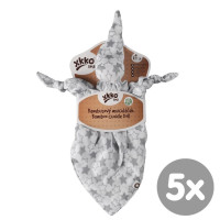 XKKO BMB Bambus-Schnuffeltuch - Little Stars Silver 5x1St. (GH Packung)