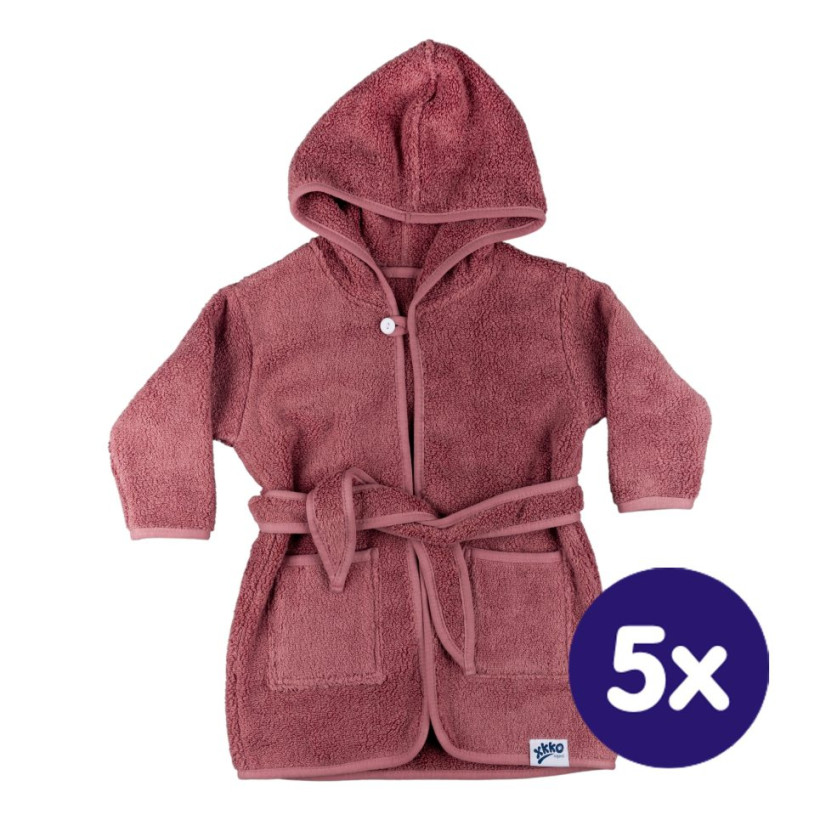 Kinderbademantel aus Bio-Baumwoll-Frottee XKKO Organic - Lavender Aura 12-24m 5x1St. (GH Packung)