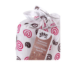 XKKO BMB Bambus Musselinwickeltuch 120x120 - Magenta Spirals 5x1 St. (GH packung)