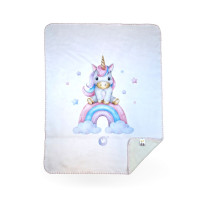 Spanische Babydecke XKKO LUX 75x100 - Rainbow Unicorn