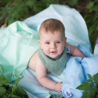 Kinderschal XKKO Organic Old Times - Granite Green