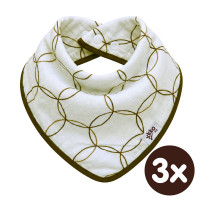 Kinderschal XKKO BMB - Natural Brown Circles 3x1 St. (GH packung)
