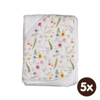 Bambusfrotteebadetuch mit Kapuze XKKO BMB 90x90 - Summer Meadow 5x1St. (GH Packung)