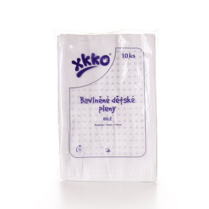 Baumwollwindeln XKKO Classic 70x70 - White 10er Pack