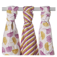 BIO-Baumwolle Windeln XKKO Organic 70x70 Old Times - Ginkgo 5x3er Pack (GH Packung)