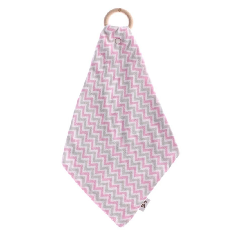 XKKO BMB Beissring mit Windel - Chevron Baby Pink 6x1er Pack (GH Pack)
