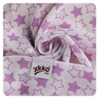 XKKO BMB Musselin Bambuswindeln 70x70 - Little Stars Lilac MIX 3er Pack