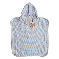 Bambus-Poncho XKKO BMB - Chevron Baby Blue Grosse 2