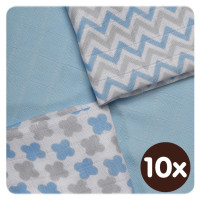 XKKO BMB Bambuswindeln 30x30 - Scandinavian Baby Blue MIX 10x9er Pack (GH packung)
