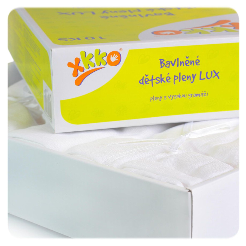 Baumwollwindeln XKKO LUX 80x80 - White 10er Pack