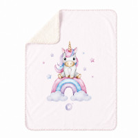 Spanische Babydecke XKKO LUX 75x100 - Rainbow Unicorn