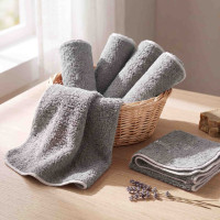 BIO baumwollefrotteetücher XKKO Organic 21x21 - Silver 6er Pack